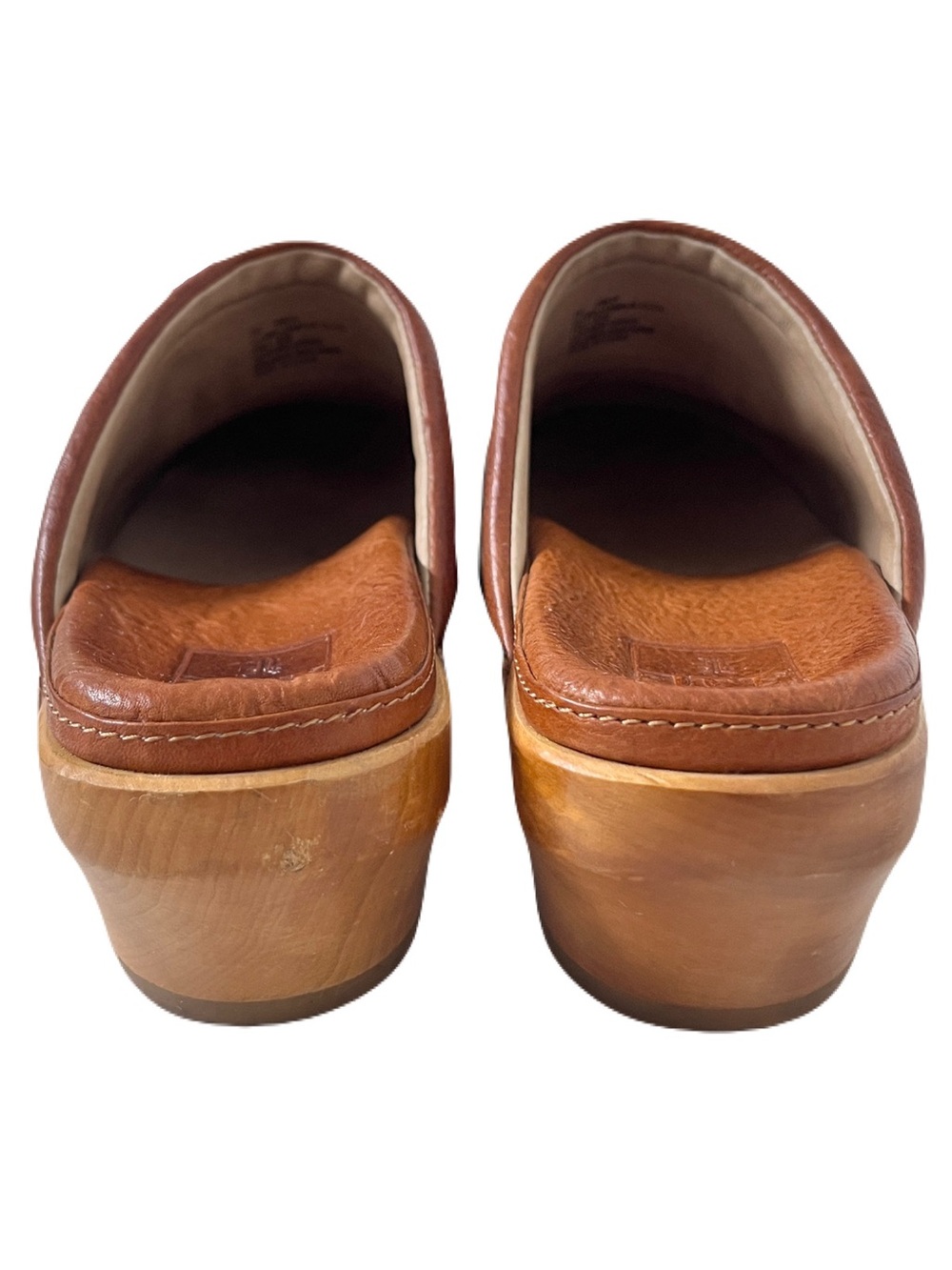 Frye Tan Brown Leather ‘Clara Campus’ Clogs, Size 7 - Picture 6 of 8